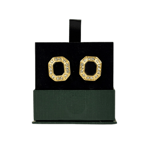 HOLLAND COOPER Luxury Clip On Earrings Onyx Black  / Yellow Gold