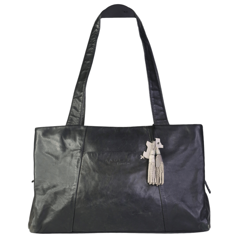Radley London Black Leather Top Handle Stitch Detail Handbag One Size
