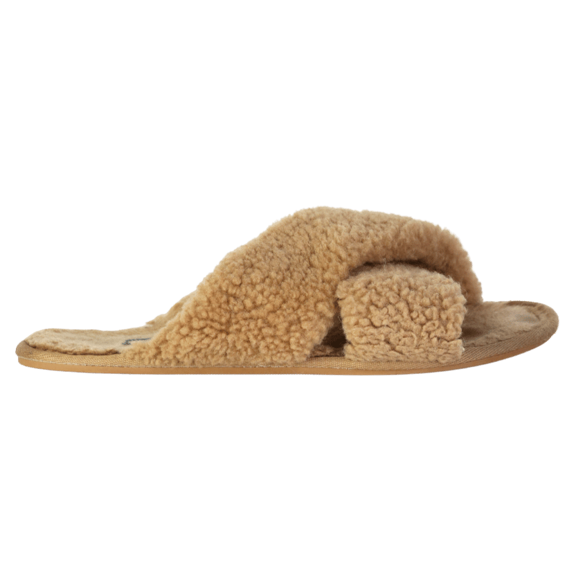 Yves Solomon Nude Crossover-strap Shearling Slippers UK 5 EU 38 👠