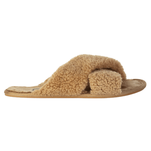 Yves Solomon Nude Crossover-strap Shearling Slippers UK 5 EU 38 👠