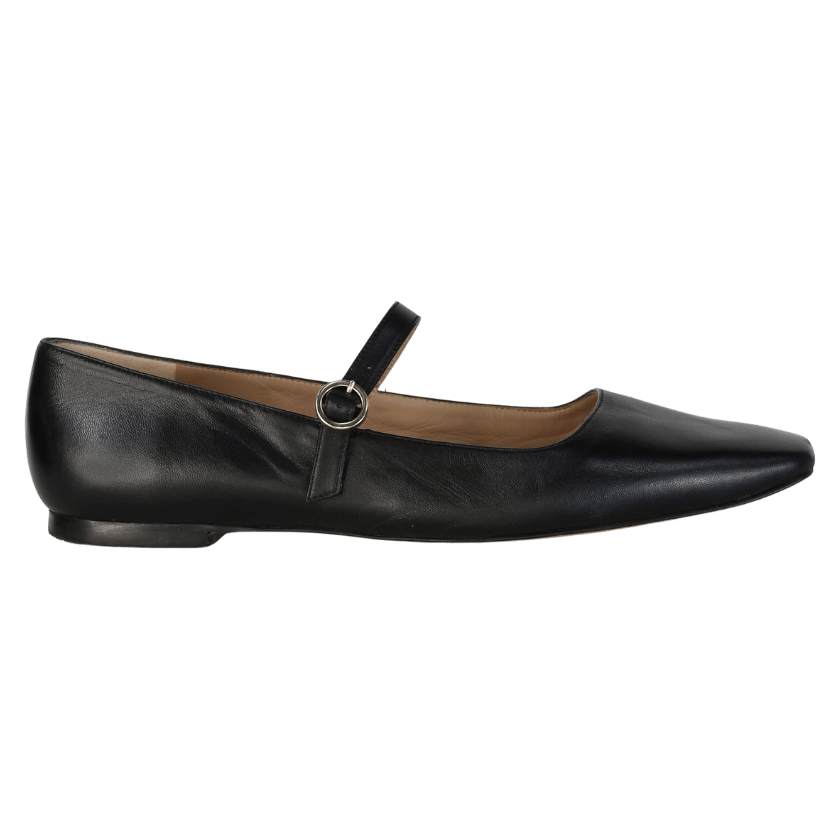L.K.Bennett Willow Black Leather Mary Jane Flats UK 8 EU 41 👠