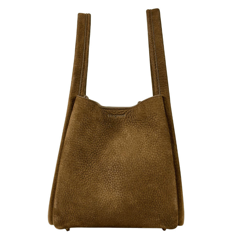 SONGMONT Brown Suede Medium Song Bag With Peace Beads Charm - Agarwood One Size