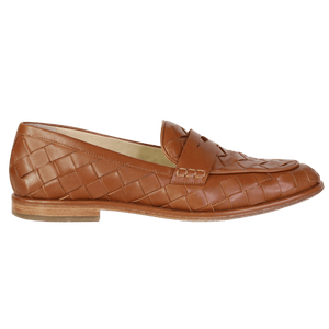 J.Mclaughlin Brown Concetta Woven Leather Loafers UK 8 EU 41