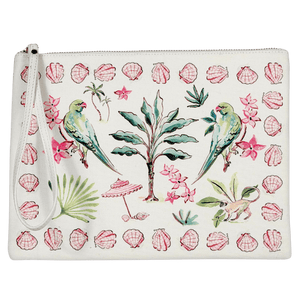 SUZANNAH LONDON White X Susannah Garrod Beach Cotton Pochette Bag Barbados One Size