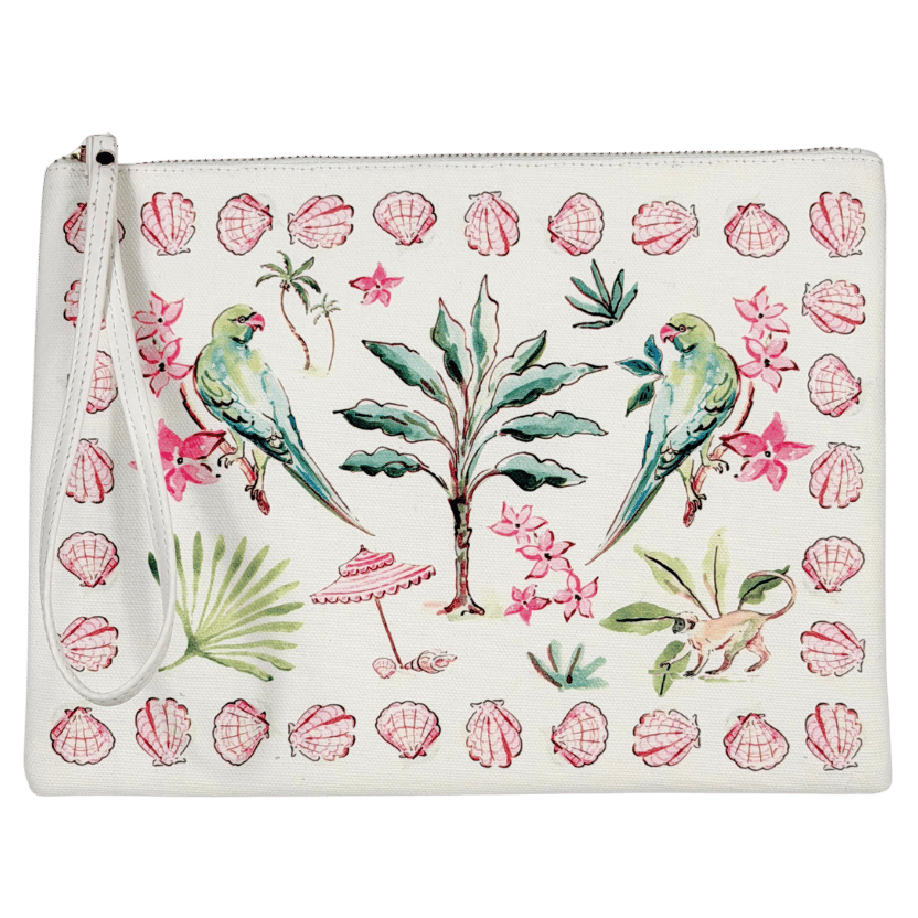 SUZANNAH LONDON White X Susannah Garrod Beach Cotton Pochette Bag Barbados One Size