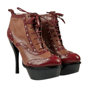 DKNY Brown Platform Brigue Ankle Booties UK 7.5 EU 40.5