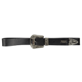 phillip plein Black Floral Design Buckle Belt One Size