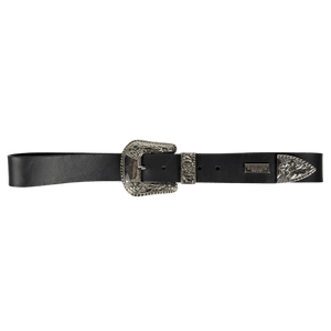 phillip plein Black Floral Design Buckle Belt One Size