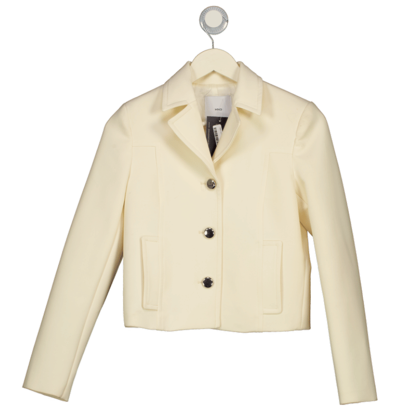 MANGO Cream Cropped Blazer Jacket UK XS