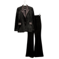 NADINE MERABI 2-piece Black Velvet Beatrice Blazer &  Trouser Set UK 8