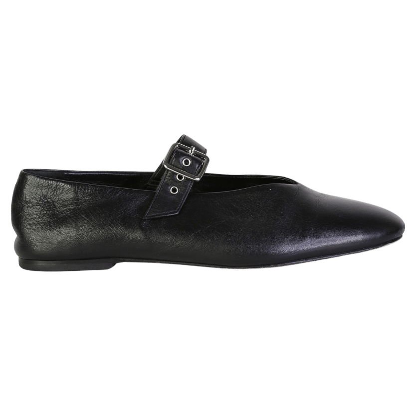 COS Black Buckled Ballet Flats UK 7 EU 40 👠
