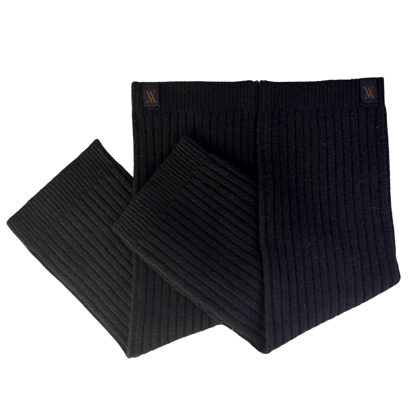 vivaia Black Knit Ribbed Leg Warmers UK M