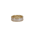 Rosie Fortescue Yellow Gold Tone Crystal-embellished Ring Size J