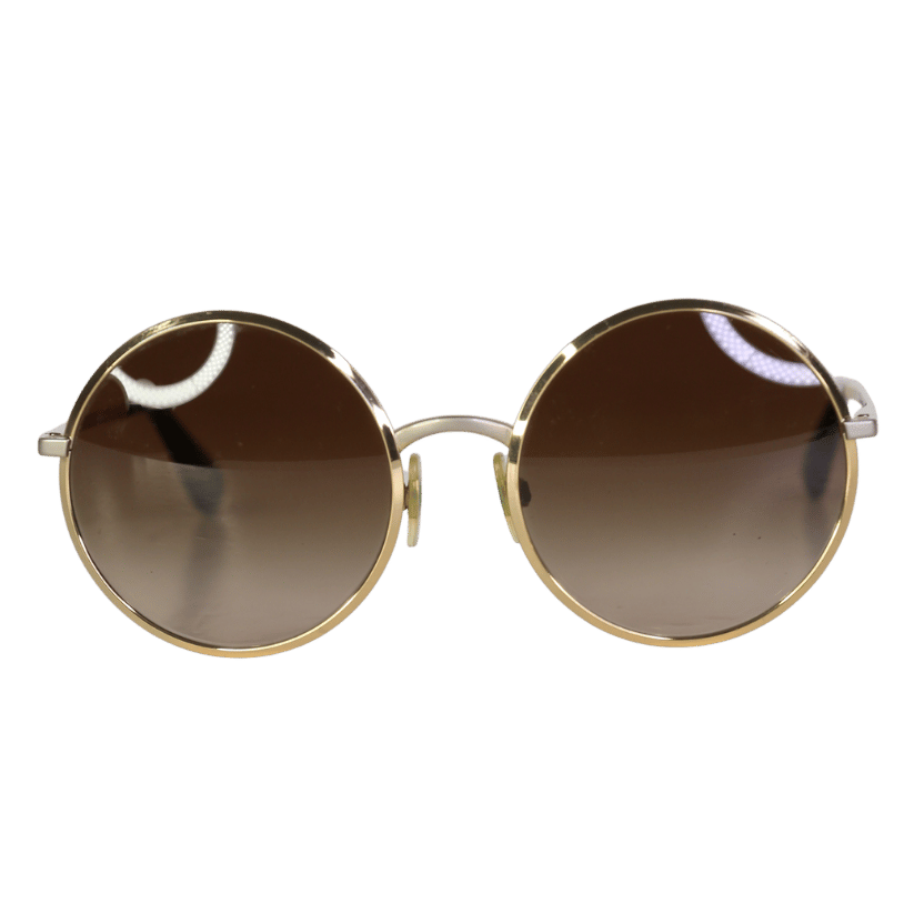 Dolce & Gabbana Dg2155 Brown Tortoise / Gold Round Sunglasses In Case