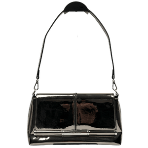 River Island Metallic Silver Bar Front Clutch Bag One Size