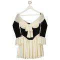 House of CB Alana Black & Cream Off Shoulder Dress - Fuller Cup UK M