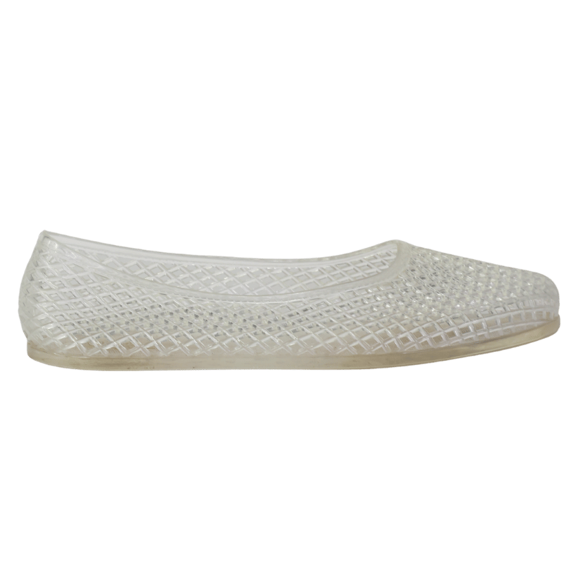 Ancient Greek Sandals White Iro Mesh-textured Pvc Flats UK 5 EU 38 👠