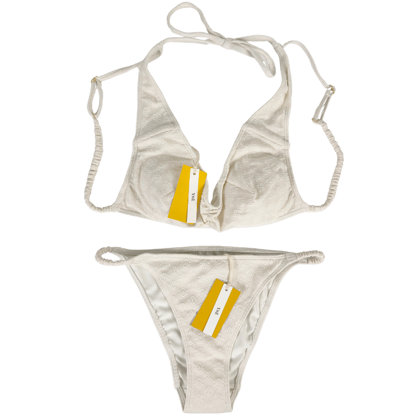 YSE 2-piece Cream Douceur Azur Triangle Bra & Bikini Brief Set UK 8