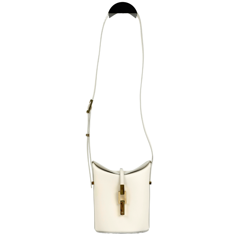 SIRIVANNAVARI Ivory White Smooth Leather Box Bag