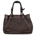 BORSE IN PELLE Brown Italian Leather Woven Handbag