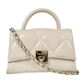RUSSELL & BROMLEY Cream Quilted Top Handle Bag With Chain Strap