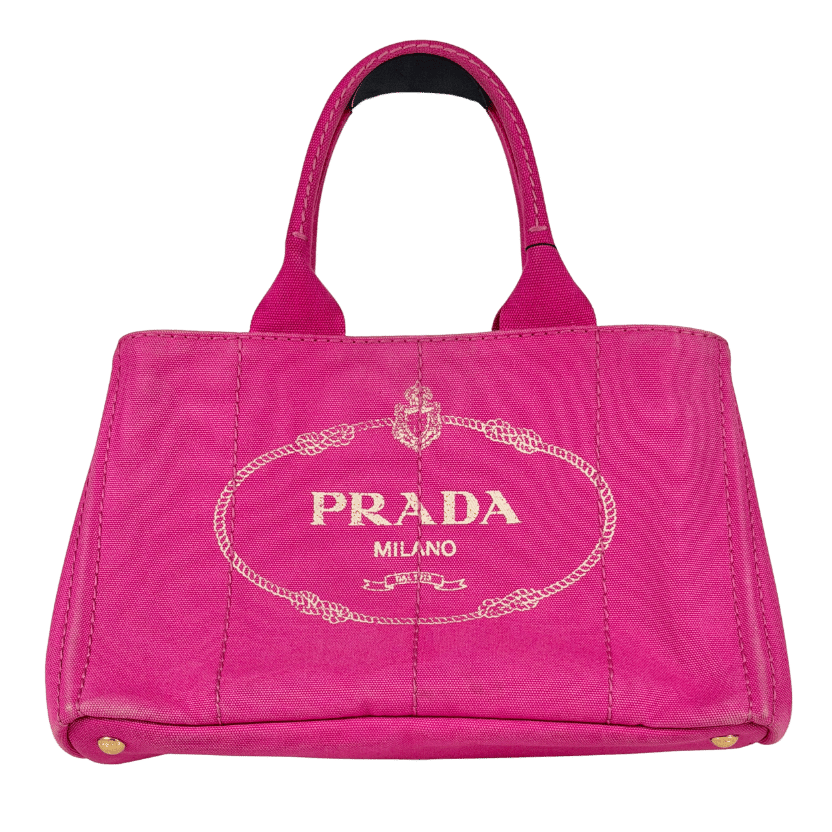 PRADA Pink 2000s Canvas Canapa Tote Bag
