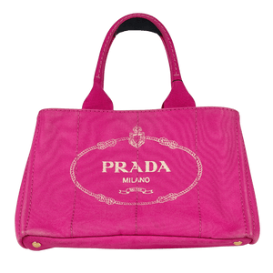 PRADA Pink 2000s Canvas Canapa Tote Bag