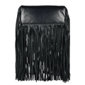 MANGO EXCLUSIVE Black Real Leather Drape Fringe Bag