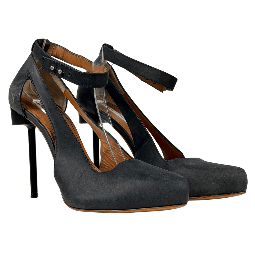 & Other Stories Sculptural Heel High Shoes In Vintage Black UK 6 EU 39