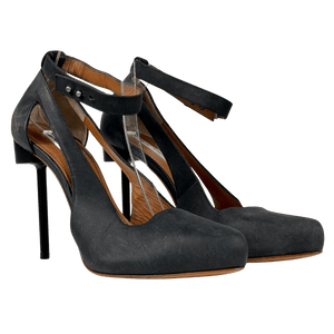 & Other Stories Sculptural Heel High Shoes In Vintage Black UK 6 EU 39