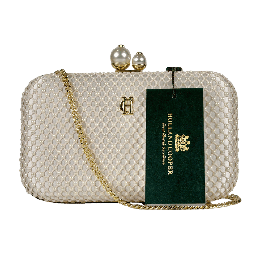 HOLLAND COOPER Cream Vienna Evening Bag Champagne Pearl