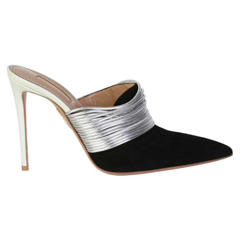 Aquazzura Black Firenze Vero Cuoio Heels W41