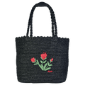RIXO Black Nilani Raffia Bag One Size