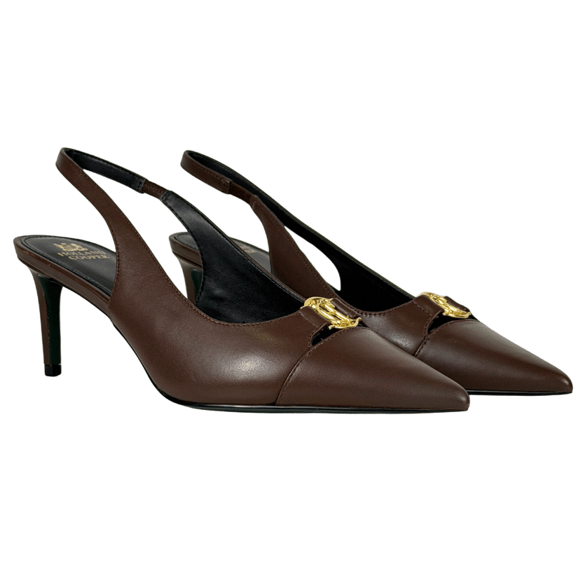 HOLLAND COOPER Wear All Day Monroe Slingback Chocolate Brown Leather UK 8 EU 41