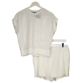 AllSaints White Giana Crochet Tank And Shorts Set UK M