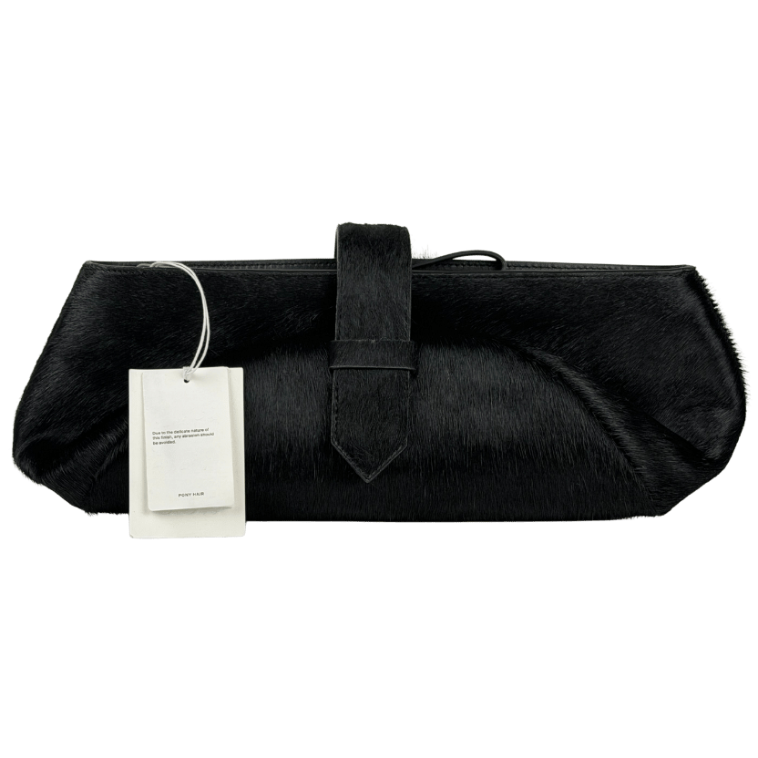 COS Black Belted Clutch Bag - Pony Hair-effect Leather