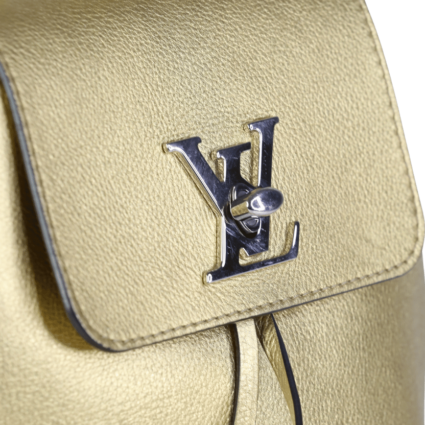 Louis Vuitton Lockme Mini Rucksack Backpack M54575 Leather Metallic Gold