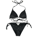 Jimmy Choo Black Monogram Print Halter Neck Bikini UK 10