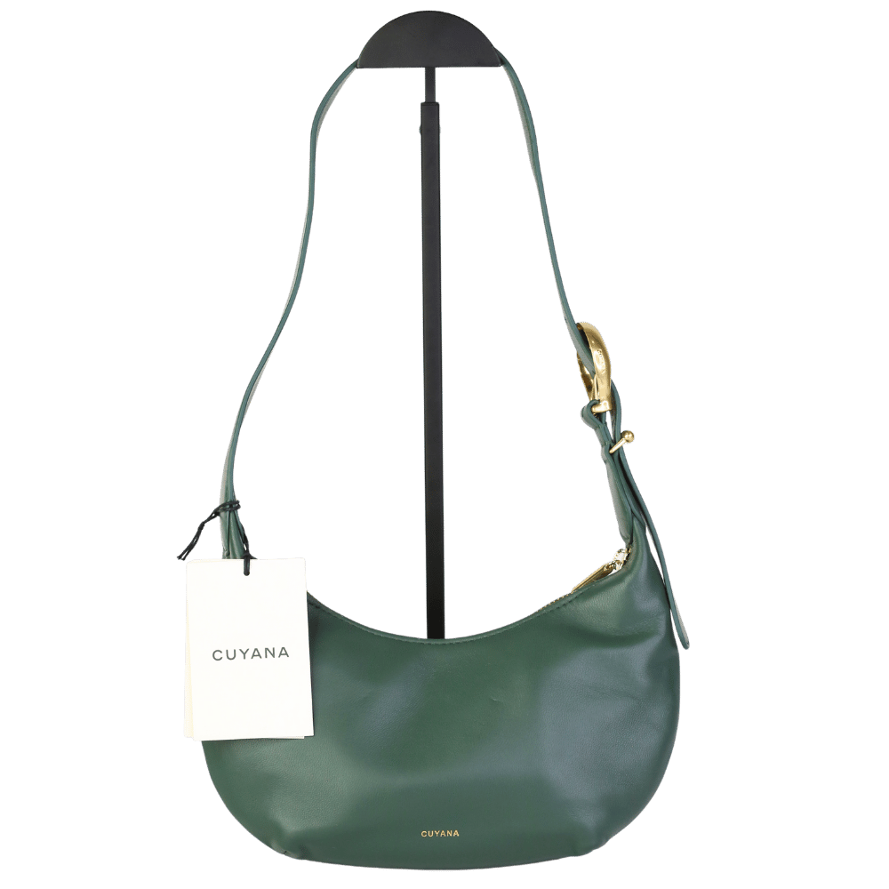Cuyana Bottle Green Leather Mini Celestia Bag