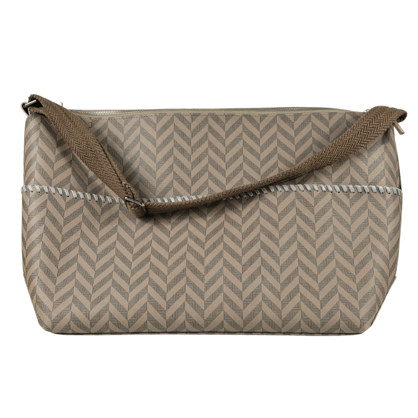 MISELA Brown Large Coated Canvas Travel Bag Monogrammed "l.w" One Size