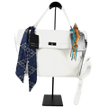 River Island White Faux Leather Charm Tote Bag