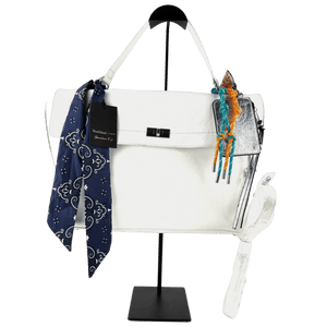 River Island White Faux Leather Charm Tote Bag