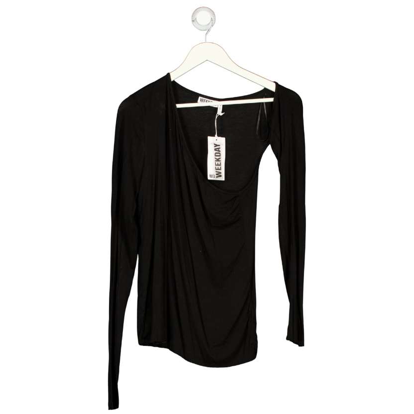 Weekday Black Long Sleeve Top UK L