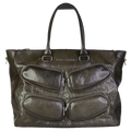BIMBA Y PALOMO Dark Green Leather Multi Pocket Deail X-large Tote Bag