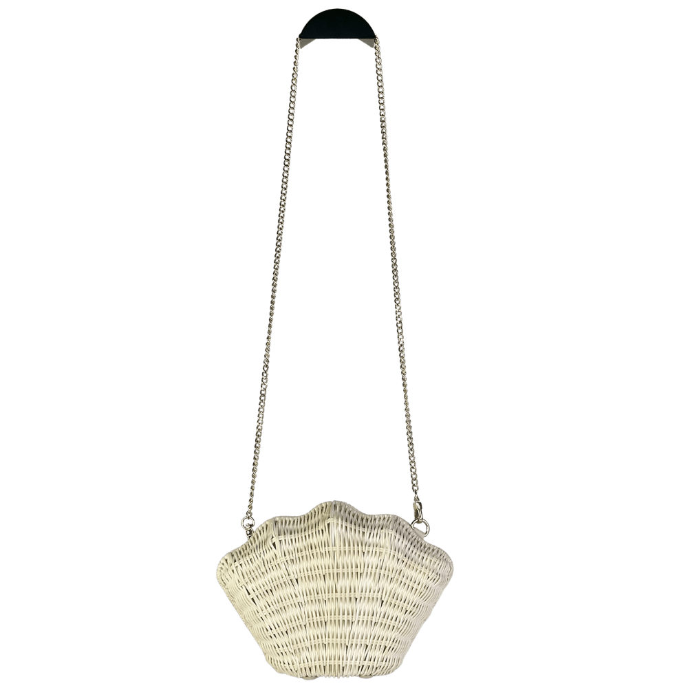 Mint Velvet Cream Structured Shell Clutch Bag With Chain Strap One Size