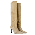 Massimo Dutti Cream Suede Knee High Boots UK 7 EU 40