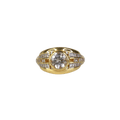 Laura Vann Yellow 18ct Gold-plated Vermeil Silver Olive White Topaz Bombe Ring Size L 1/2