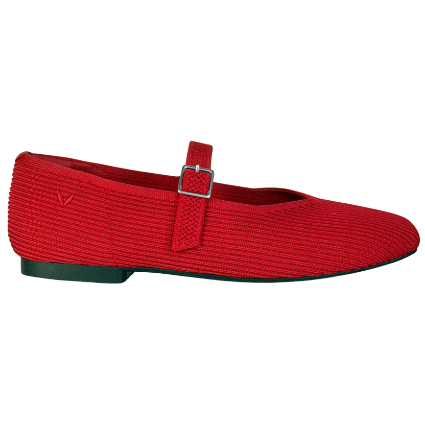VIVAIA Sustainable Washable Red Square-toe Mary Jane Flats UK 5.5 EU 38.5 👠