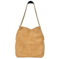 TALBOTS Beige Buttery Soft Suede Chain Tote Bag One Size