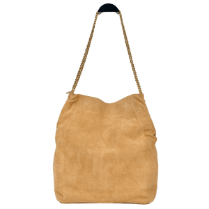 TALBOTS Beige Buttery Soft Suede Chain Tote Bag One Size
